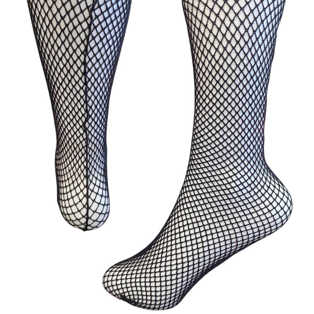 Fashion New Black Fishnet Stockings Tights With Back Seam OS 90- 160 lbs